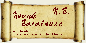 Novak Batalović vizit kartica